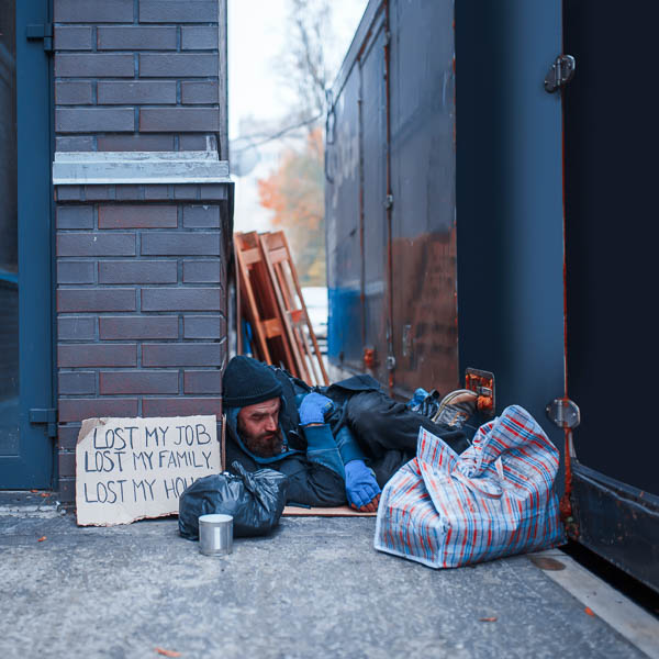 A Homeless Man on the Street